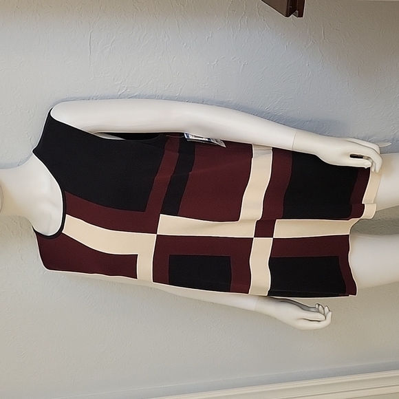 Vtg ALFANI Retro Space Age Mod Colorblock Sleeveless Sweater Size XL - Picture 2 of 9